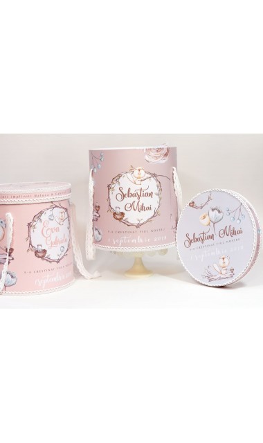 Trusou de botez pentru fetite rustic, inspirat din natura, Doamna Castor 6